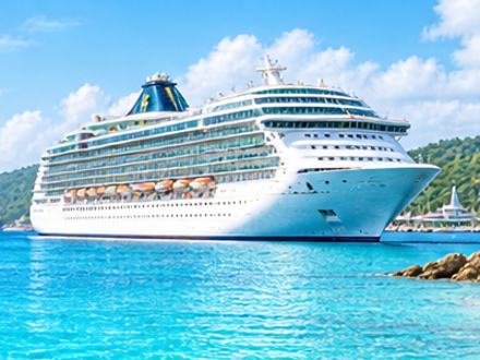 Cruise ship at sea